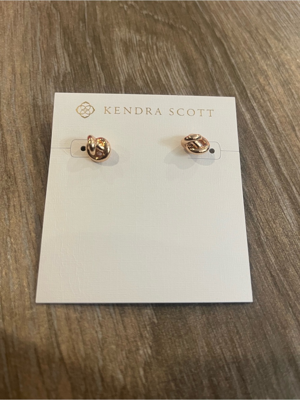Kendra Scott Rose Gold Twisted Knot Presleigh Stud Earrings